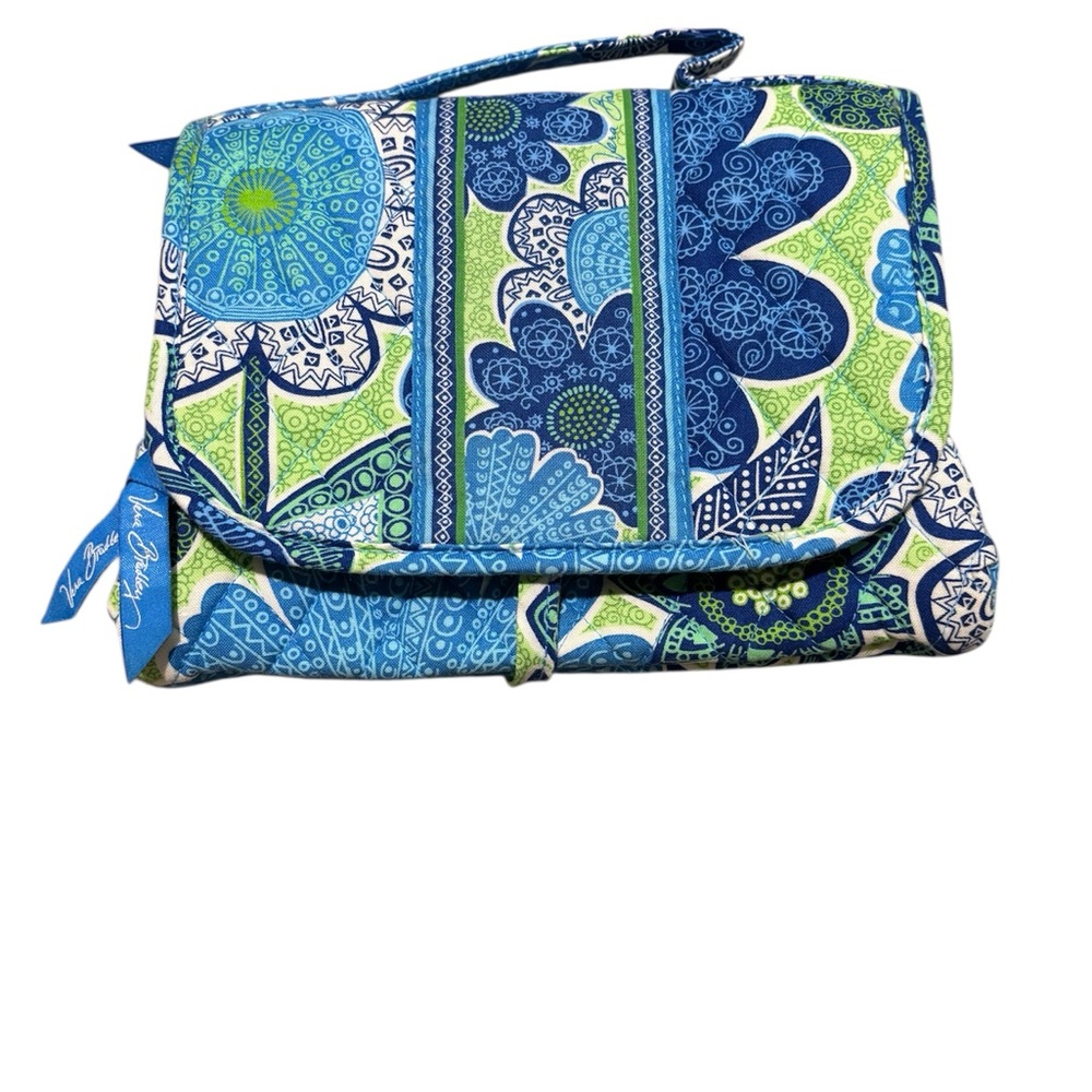 Vera Bradley Blue and Green Patterned Travel Toiletry Bag